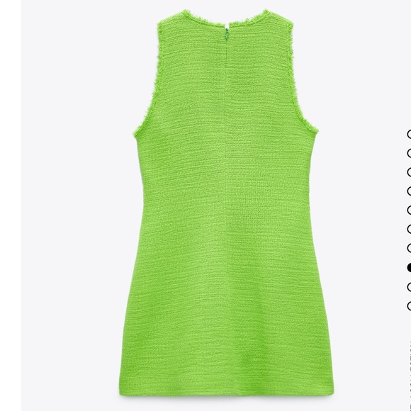 ZARA Textured Weave Dress With Buttons - Picture 9 of 13